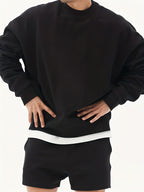 Men’s Classic Crew Neck Sweatshirt – Solid Color, Casual Fall/Winter Pullover