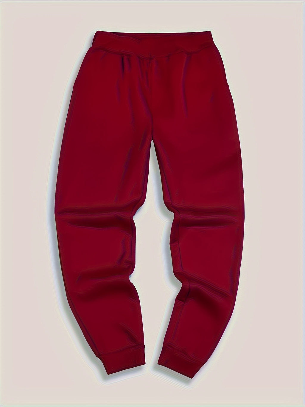 Men’s Maroon Geometric Print Jogger Pants – Machine Washable Winter Outdoor Wear