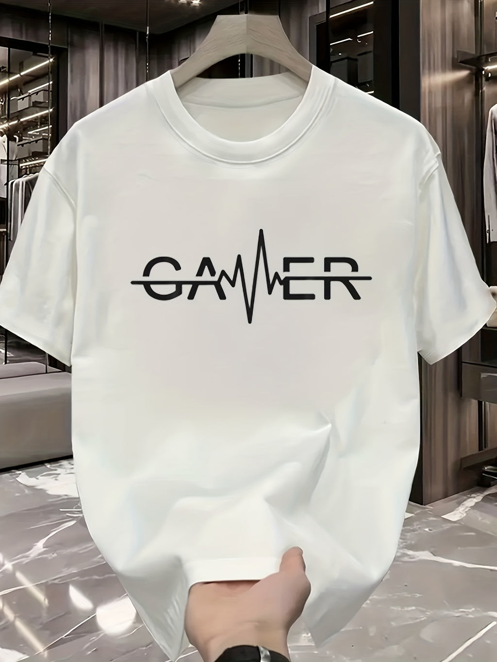 Men’s GAMER Print T-Shirt – Casual Summer Crew Neck Graphic Tee