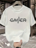 Men’s GAMER Print T-Shirt – Casual Summer Crew Neck Graphic Tee