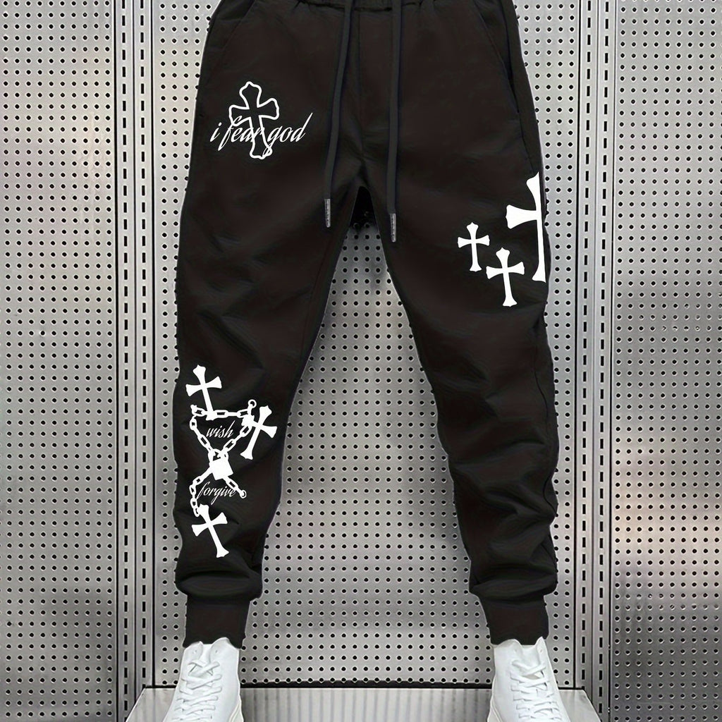 Men’s Trendy Printed Casual Trousers – Regular Fit Everyday Pants