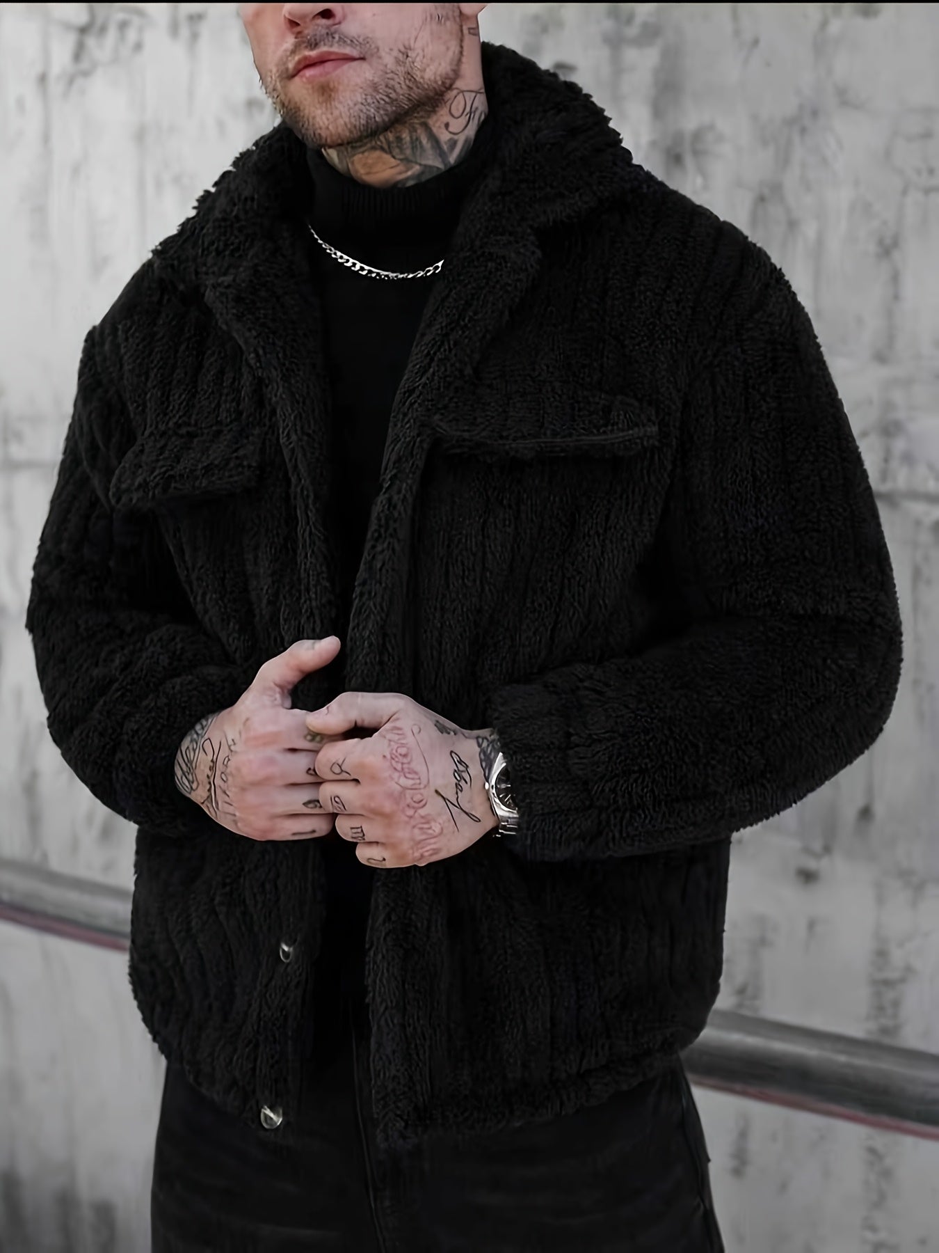 Men’s Cozy Lapel Fleece Jacket – Soft Winter Warmth