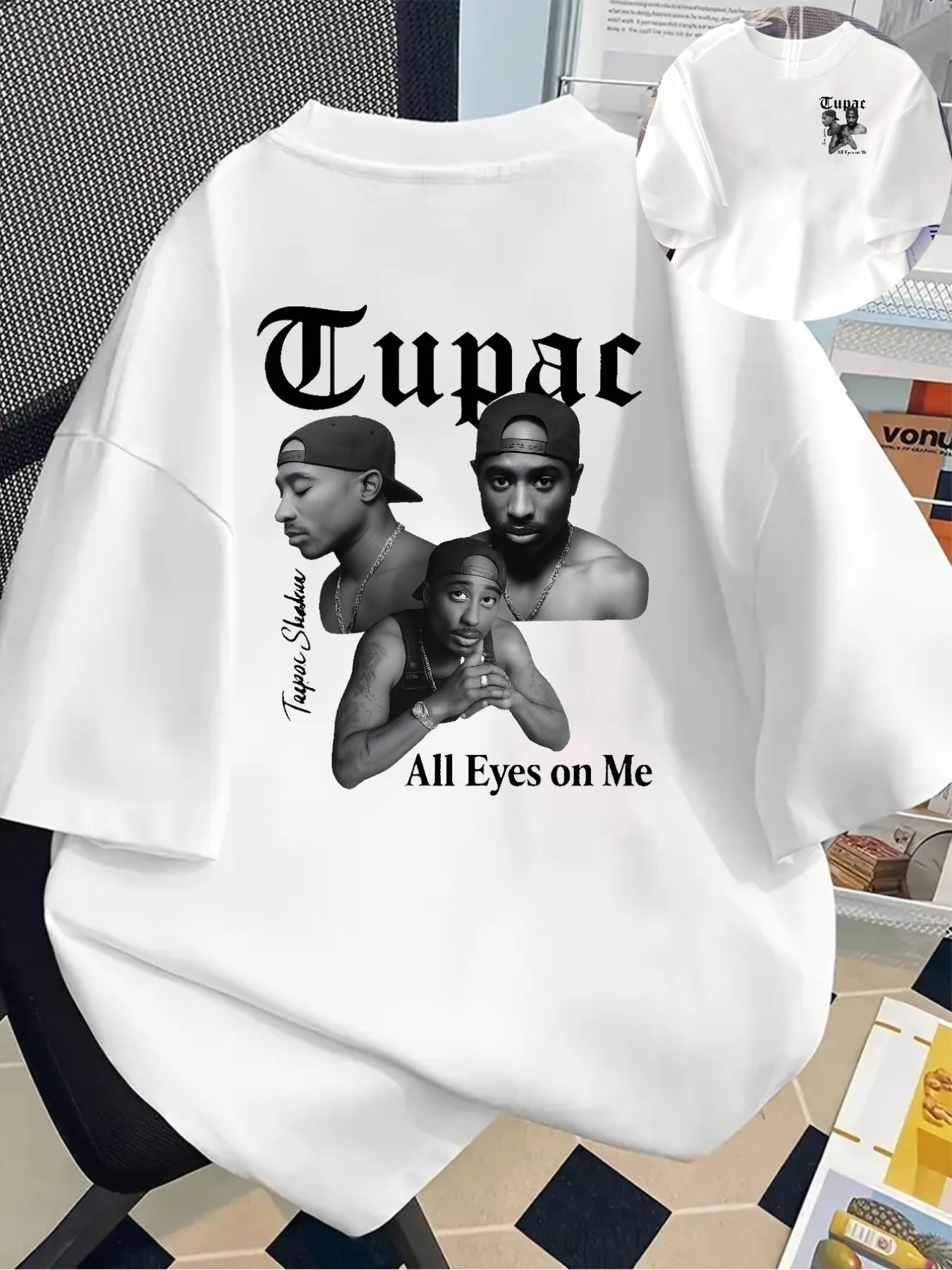 Women’s Tupac Shakur Oversized Graphic T-Shirt – Vintage “All Eyez On Me” Streetwear Tee