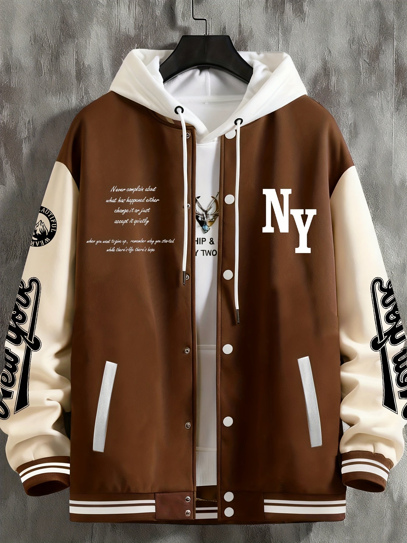 Men’s Vintage Varsity Jacket – Red & Black NY Baseball Coat