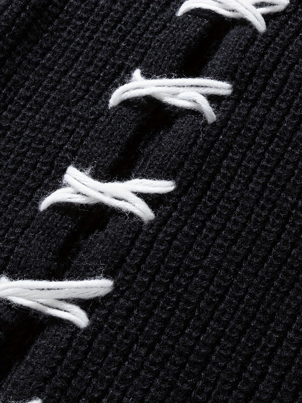 Unisex Distressed Sweater – Frayed Hem & Sleeves Loose Knit Street Pullover