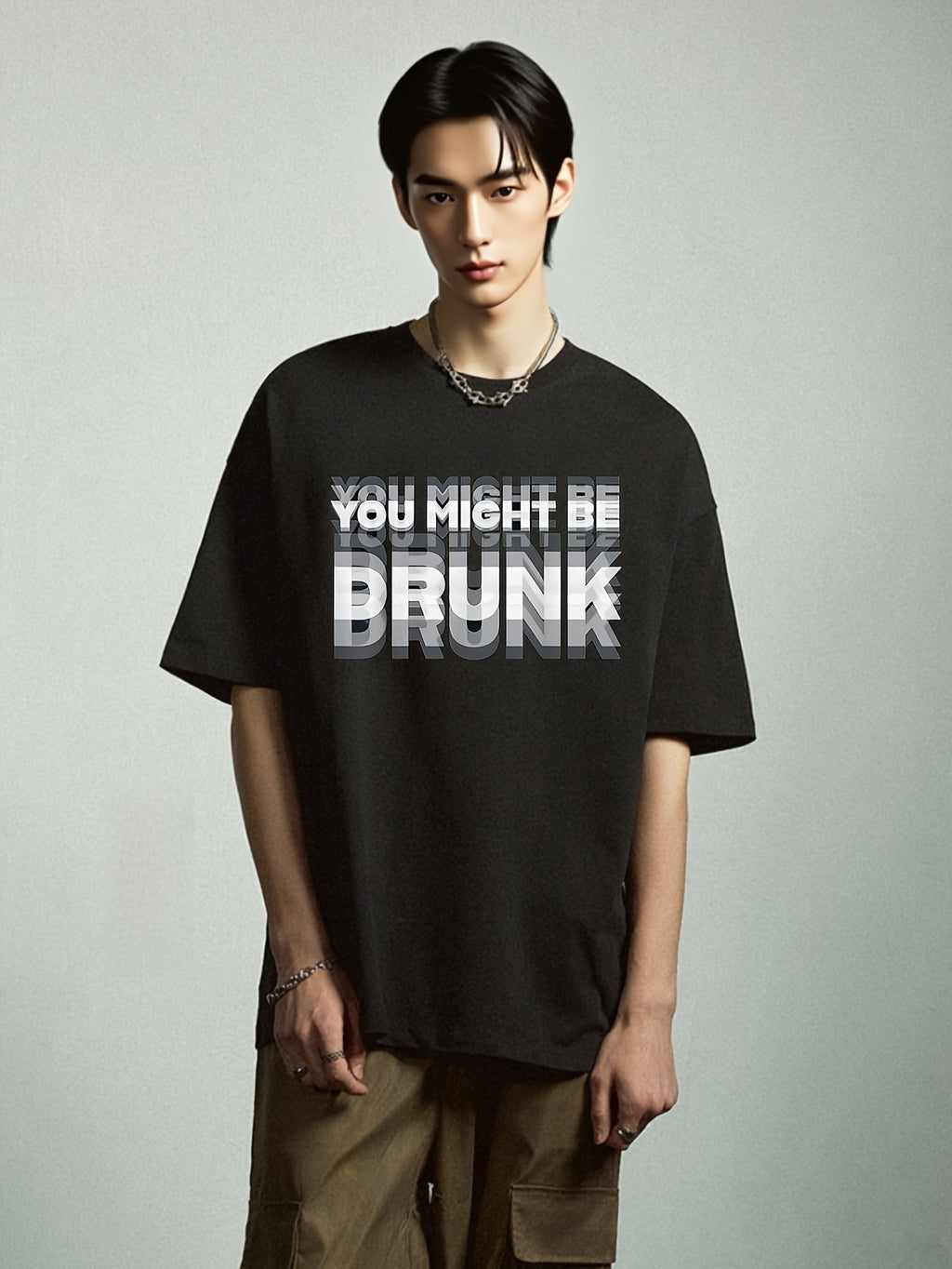 Men’s “You Might Be Drunk” T-Shirt – Cotton Crew Neck Graphic Tee for Summer