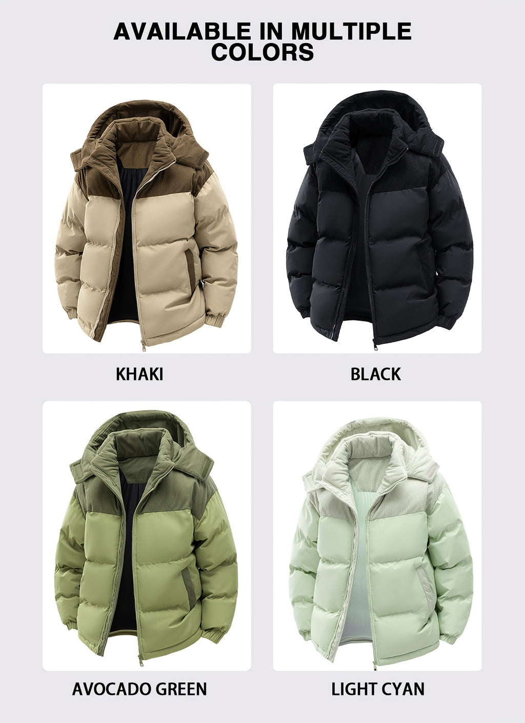 Men’s"best-seller" 2025 Color-Block Winter Warm Hooded Jacket – Thick & Cozy