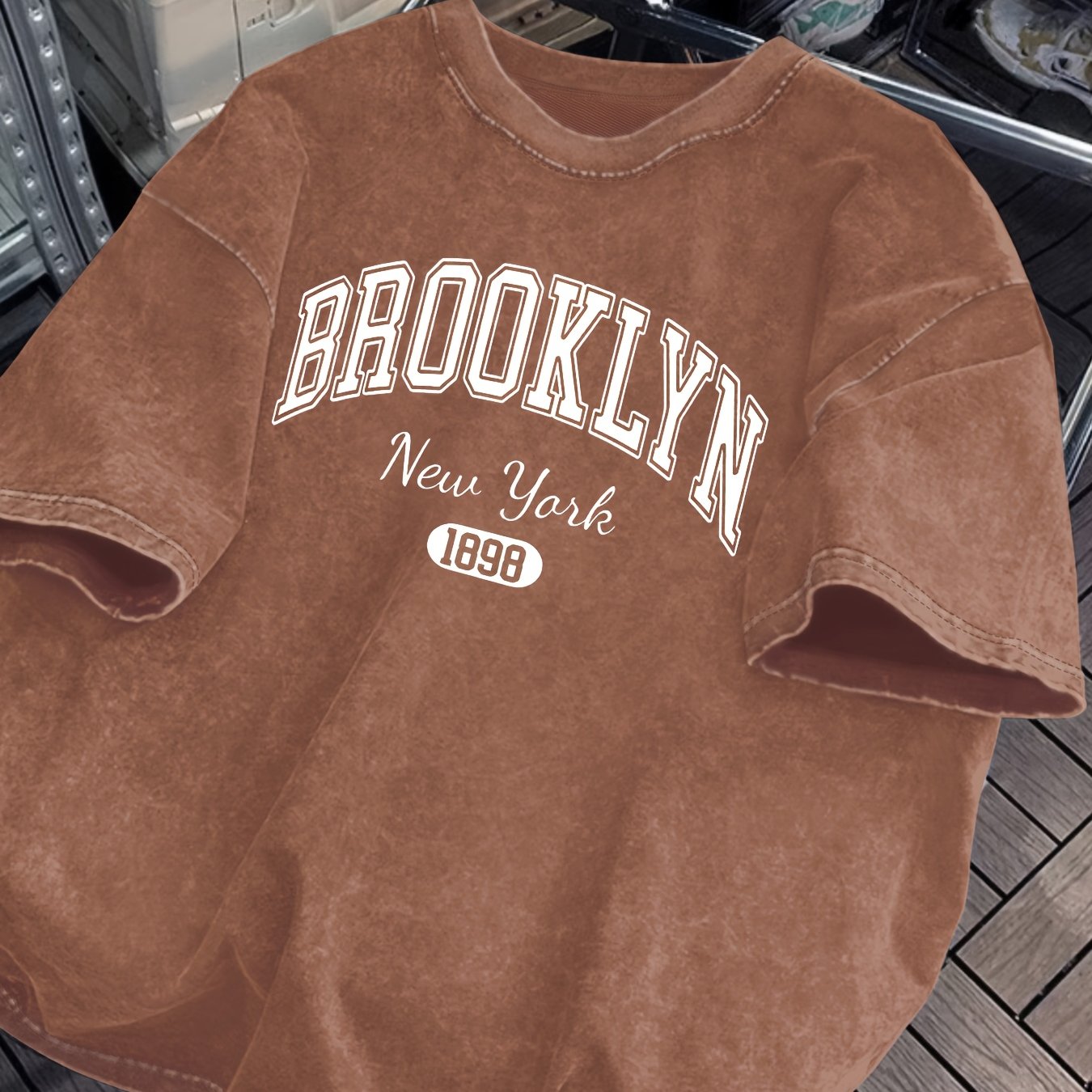 Women’s Brooklyn New York 1898 T-Shirt – Maroon Short Sleeve Summer Tee