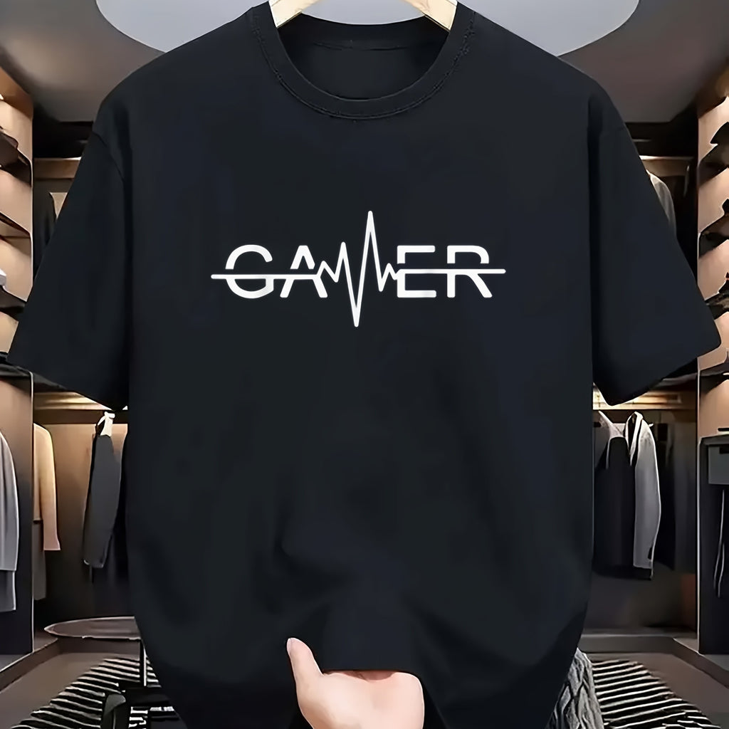 Men’s GAMER Print T-Shirt – Casual Summer Crew Neck Graphic Tee