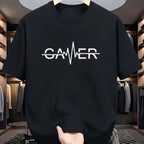 Men’s GAMER Print T-Shirt – Casual Summer Crew Neck Graphic Tee