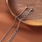 Unisex Interlocking Link Jewelry Set – Stainless Steel Bracelet & Necklace (2pcs)