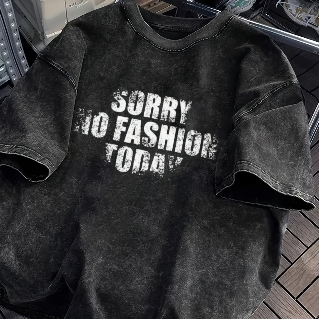 Unisex “SORRY NO FASHION TODAY” Vintage Oversized Tee – Heavyweight Streetwear