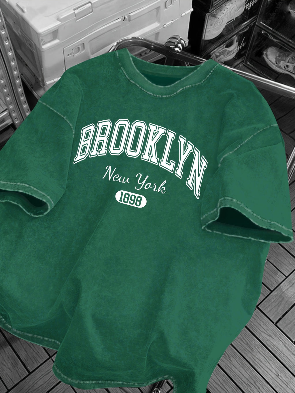 Women’s Brooklyn New York 1898 T-Shirt – Maroon Short Sleeve Summer Tee