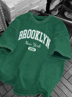 Women’s Brooklyn New York 1898 T-Shirt – Maroon Short Sleeve Summer Tee