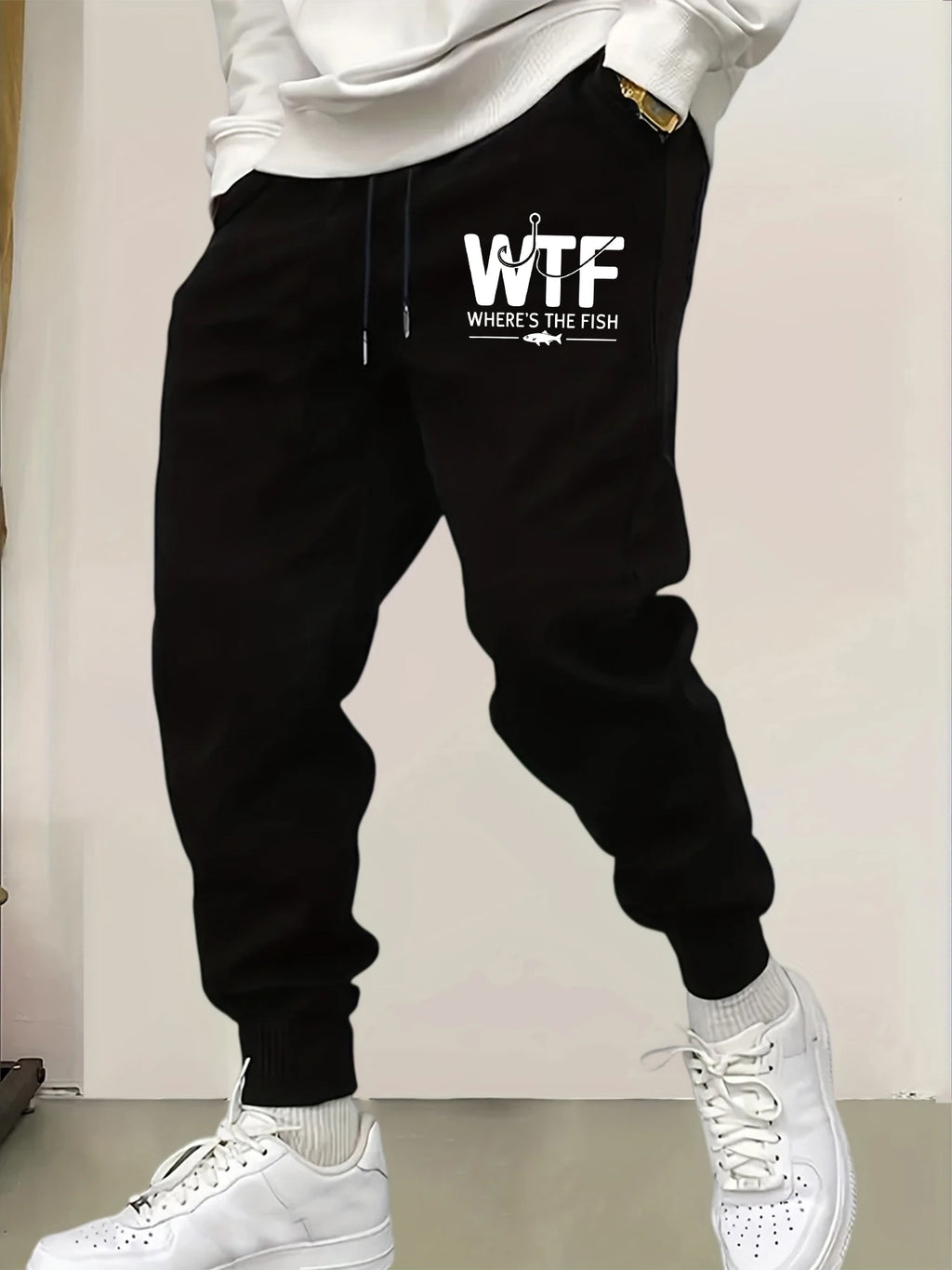 Men’s WTF Print Sports Joggers – Casual Fitness & Streetwear Pants