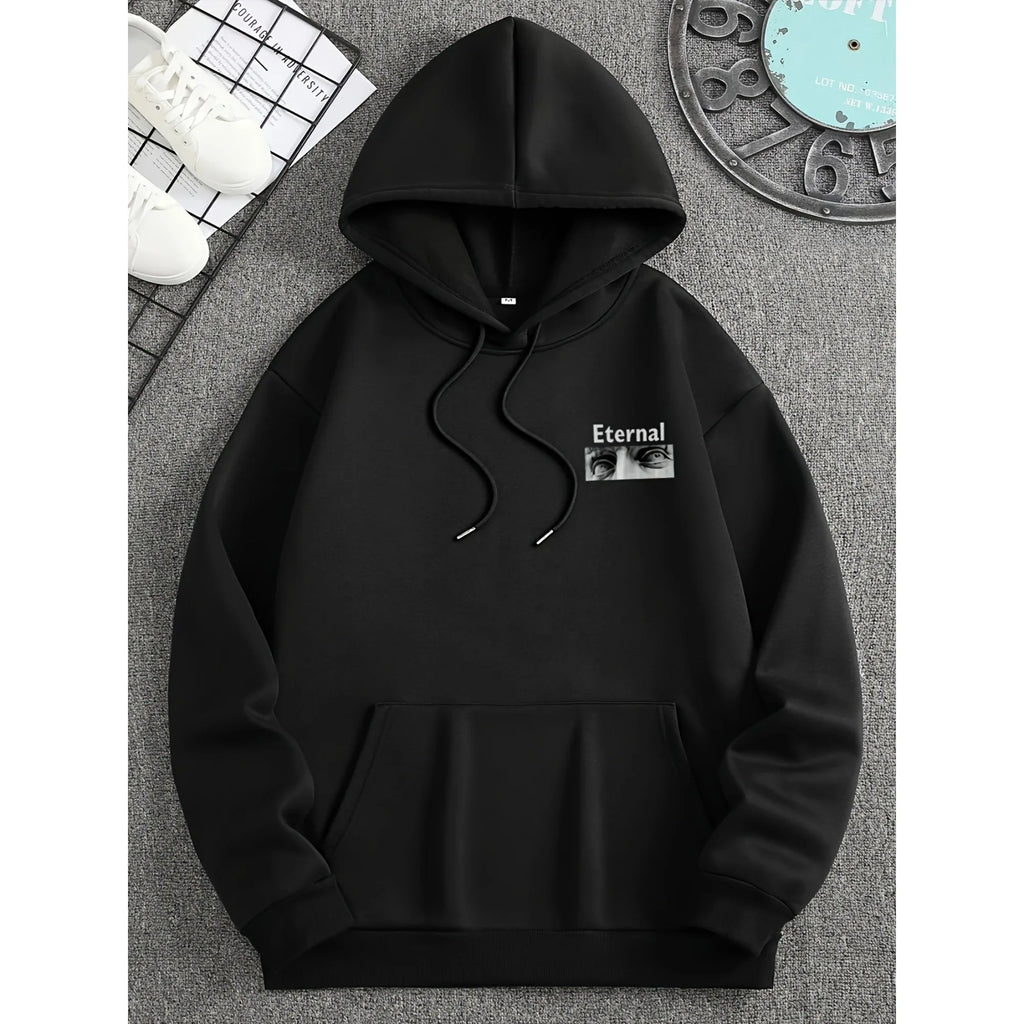 Unisex BESTSELLER Fleece-Lined "ETERNAL" Letter Print Hoodie – Autumn/Winter Pullover