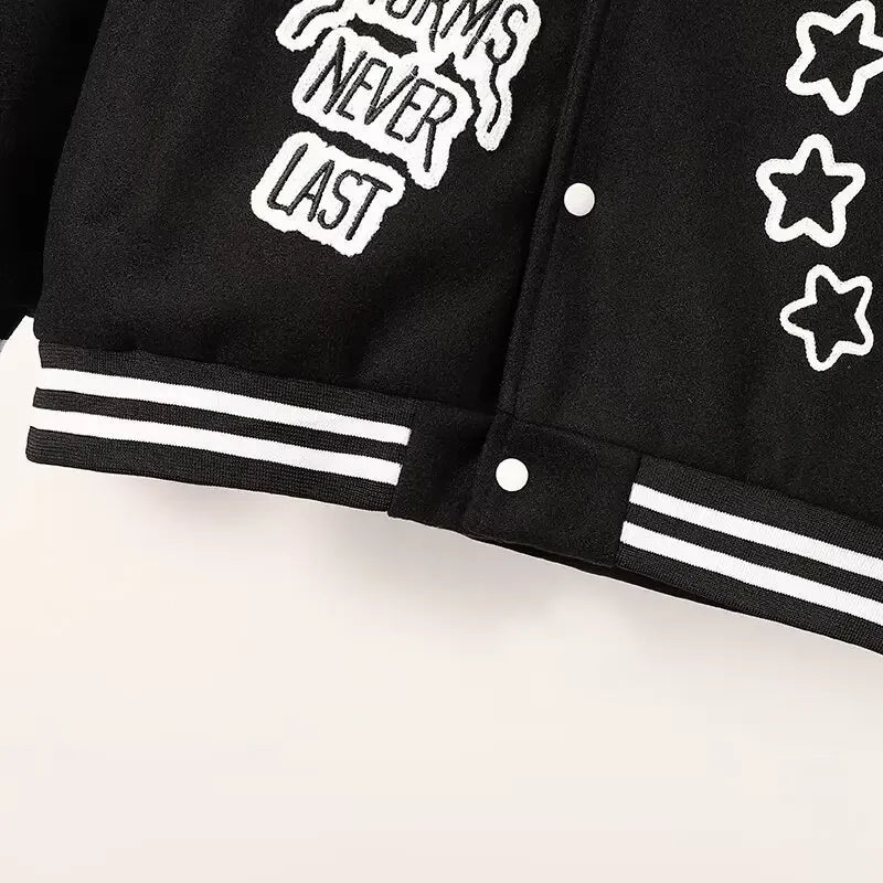 Unisex "BESTSELLER" American Varsity Jacket – Embroidered Loose-Fit Outerwear