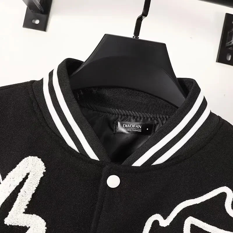 Unisex "BESTSELLER" American Varsity Jacket – Embroidered Loose-Fit Outerwear