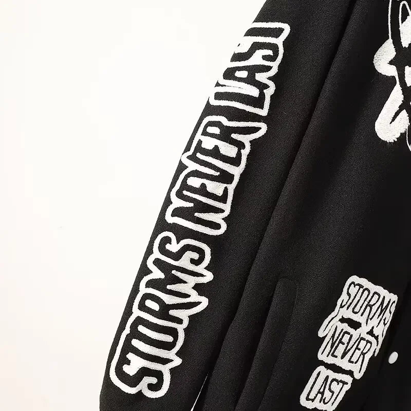 Unisex "BESTSELLER" American Varsity Jacket – Embroidered Loose-Fit Outerwear