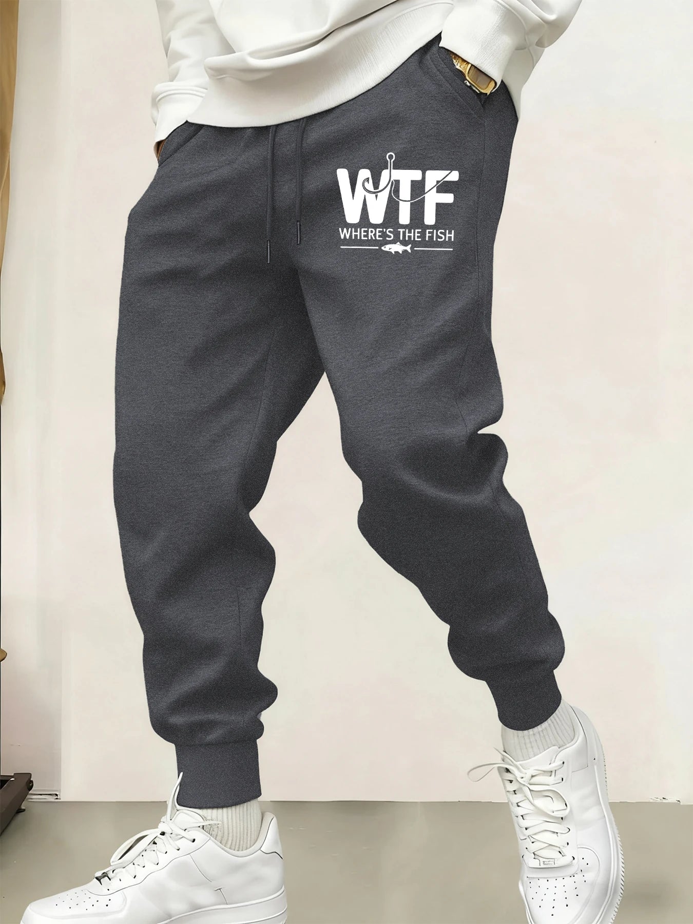 Men’s WTF Print Sports Joggers – Casual Fitness & Streetwear Pants