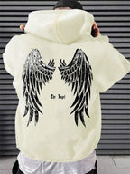 Men’s Autumn Fleece Hoodie with Angel Wings Graphic