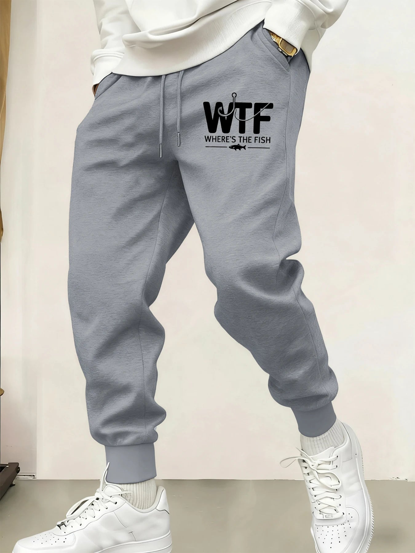 Men’s WTF Print Sports Joggers – Casual Fitness & Streetwear Pants