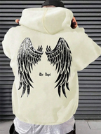Men’s Autumn Fleece Hoodie with Angel Wings Graphic