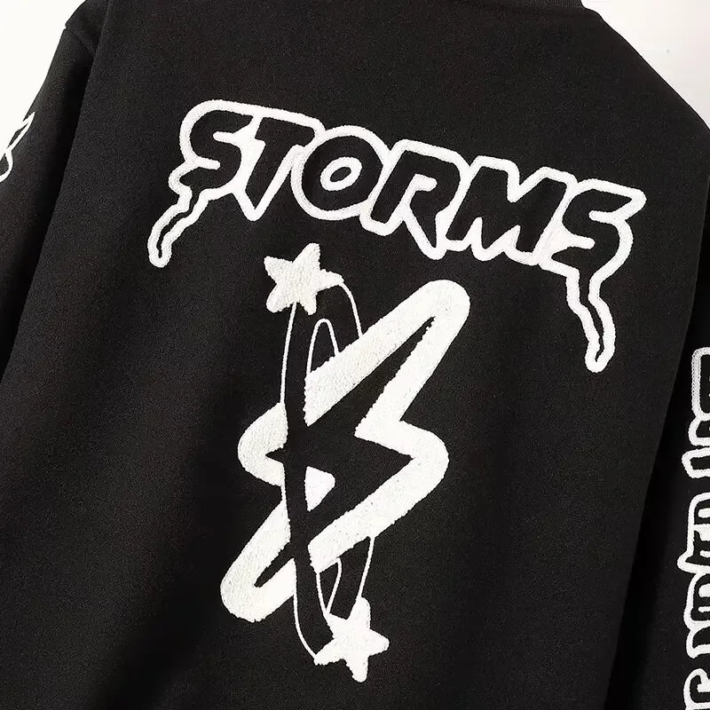 Unisex "BESTSELLER" American Varsity Jacket – Embroidered Loose-Fit Outerwear