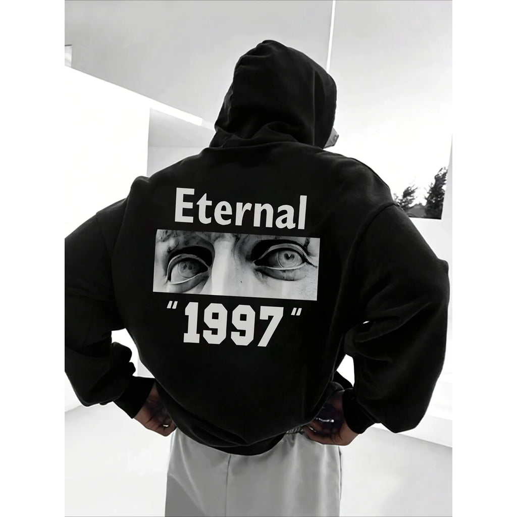 Unisex BESTSELLER Fleece-Lined "ETERNAL" Letter Print Hoodie – Autumn/Winter Pullover