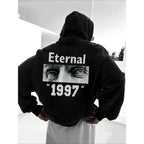 Unisex BESTSELLER Fleece-Lined "ETERNAL" Letter Print Hoodie – Autumn/Winter Pullover