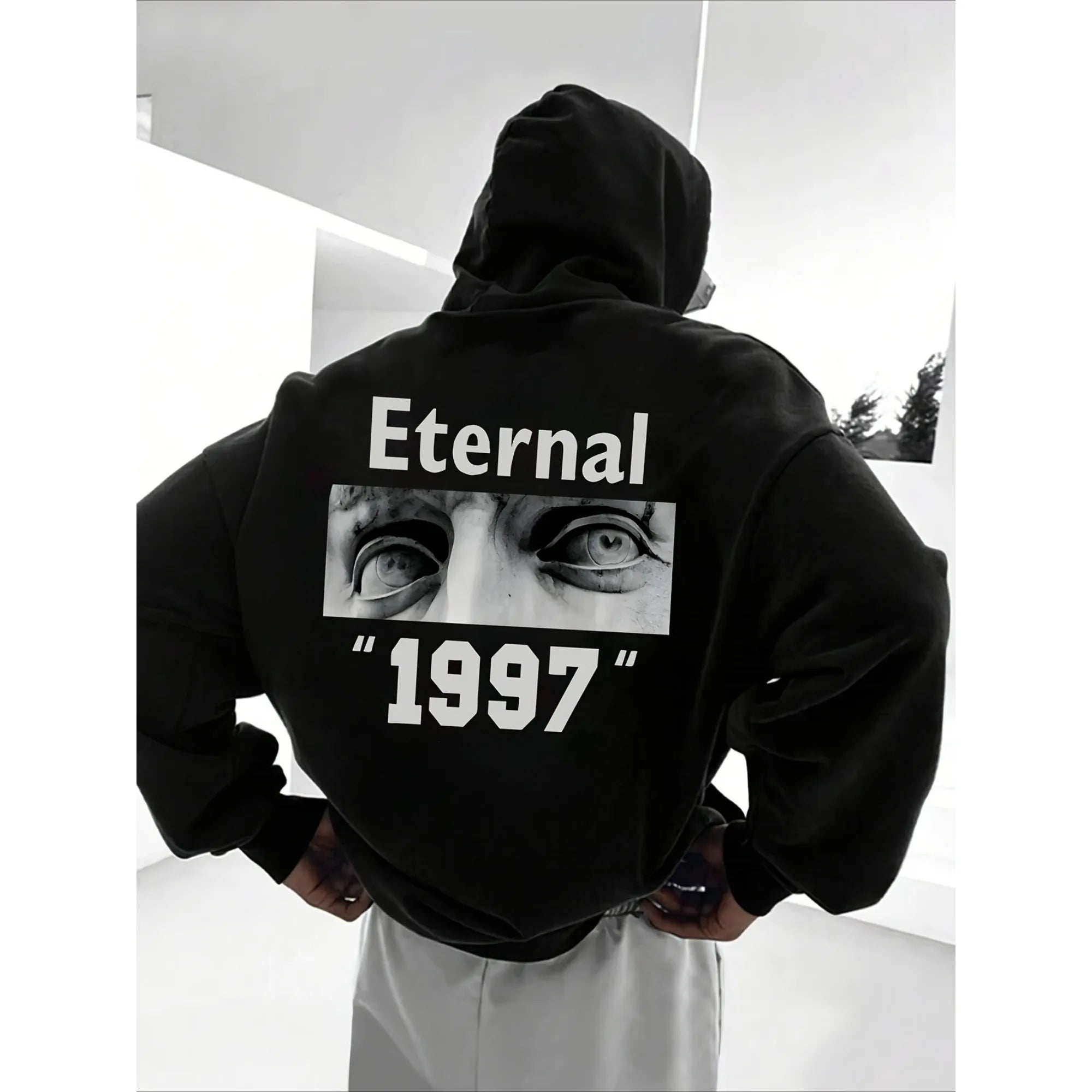 Unisex BESTSELLER Fleece-Lined "ETERNAL" Letter Print Hoodie – Autumn/Winter Pullover