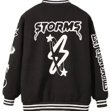 Unisex "BESTSELLER" American Varsity Jacket – Embroidered Loose-Fit Outerwear