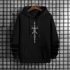 Men’s Fall/Winter Sporty Hoodie – Mysterious Symbols Streetwear Sweatshirt