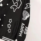 Unisex "BESTSELLER" American Varsity Jacket – Embroidered Loose-Fit Outerwear