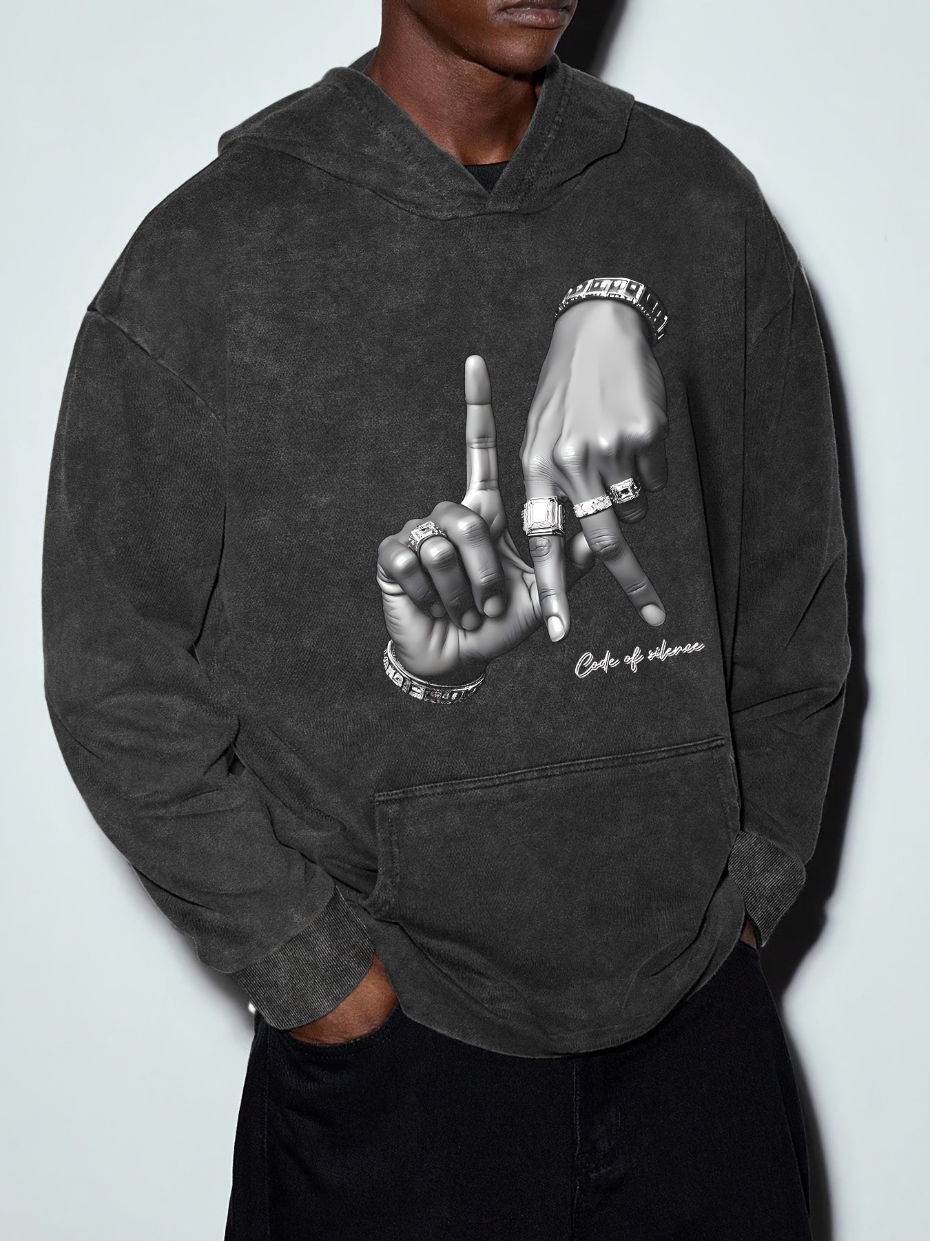 Men’s Vintage Washed Hoodie – “I’m a Curvy” Graphic