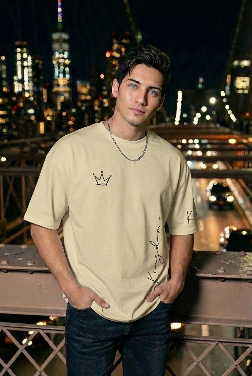 Men’s “KING” Letter T-Shirt – Loose Fit Summer Tee