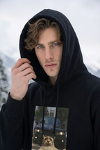 "BESTSELLER" Unisex Loose Fit Cat Graphic Hoodie – Cotton-Blend Streetwear Pullover