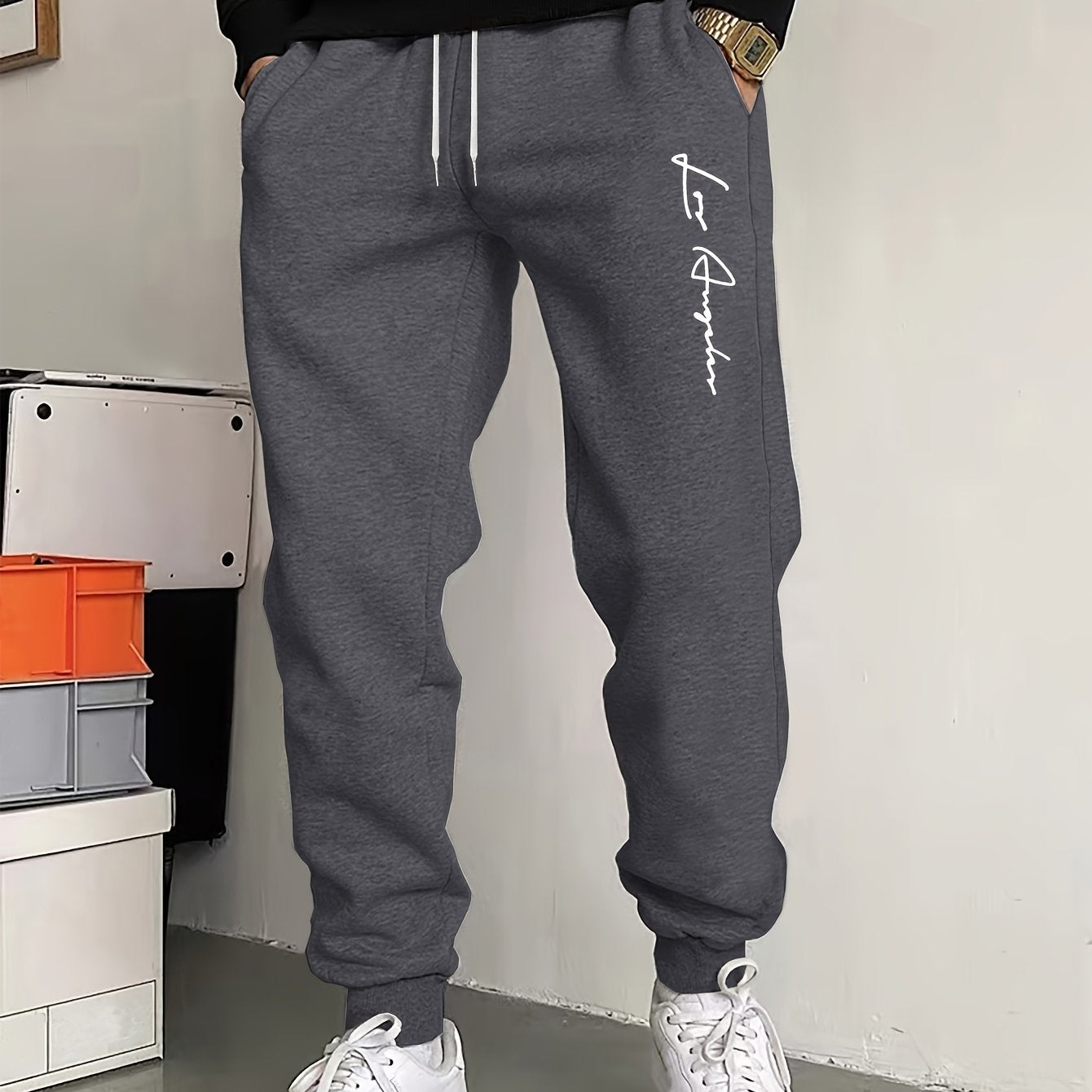 Men’s "BESTSELLER" Black Athletic Joggers – Stretch Running Pants with Drawstring