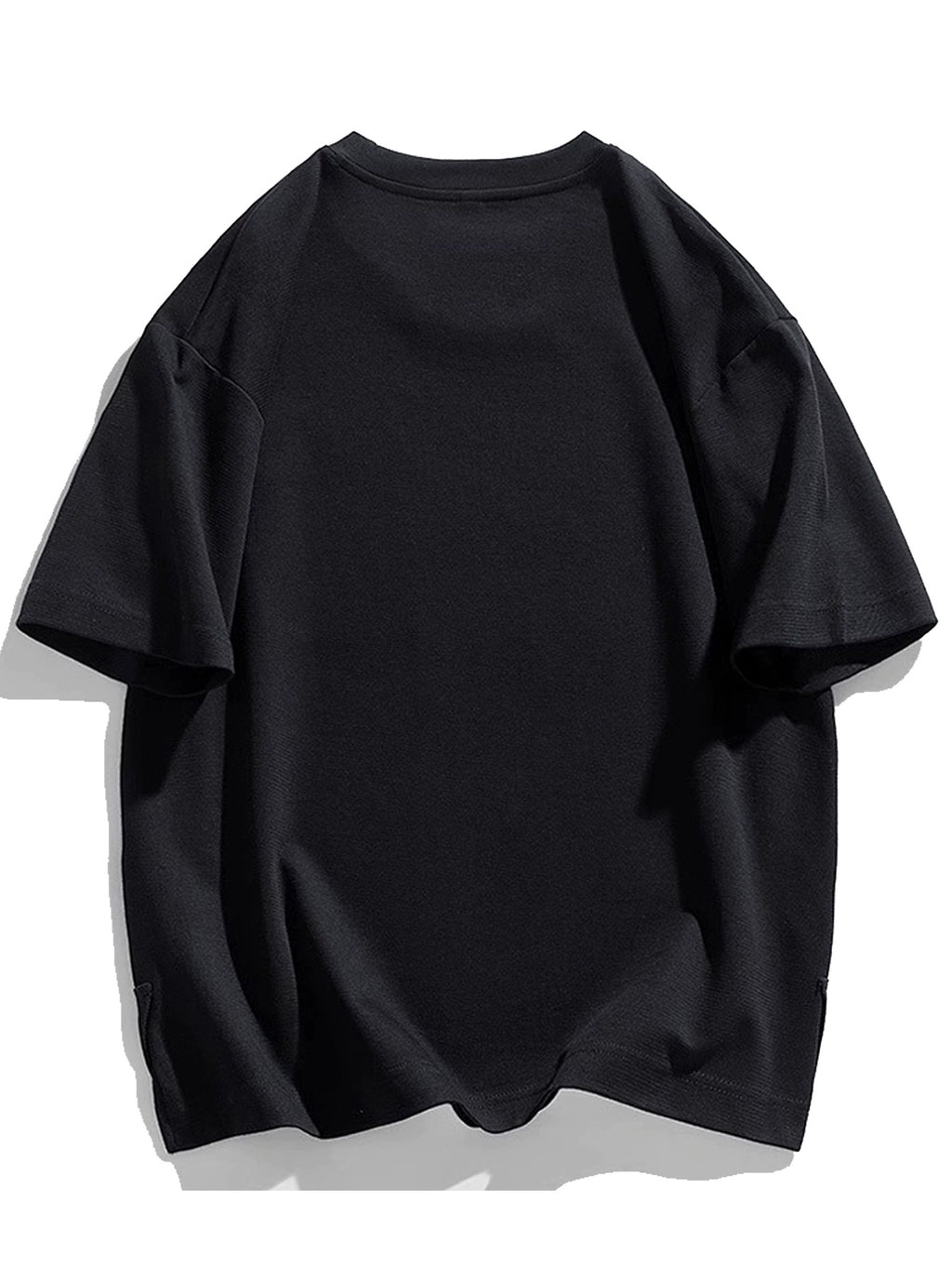 Men’s Black Heavyweight T-Shirt with White Cross Print – All-Season Cotton