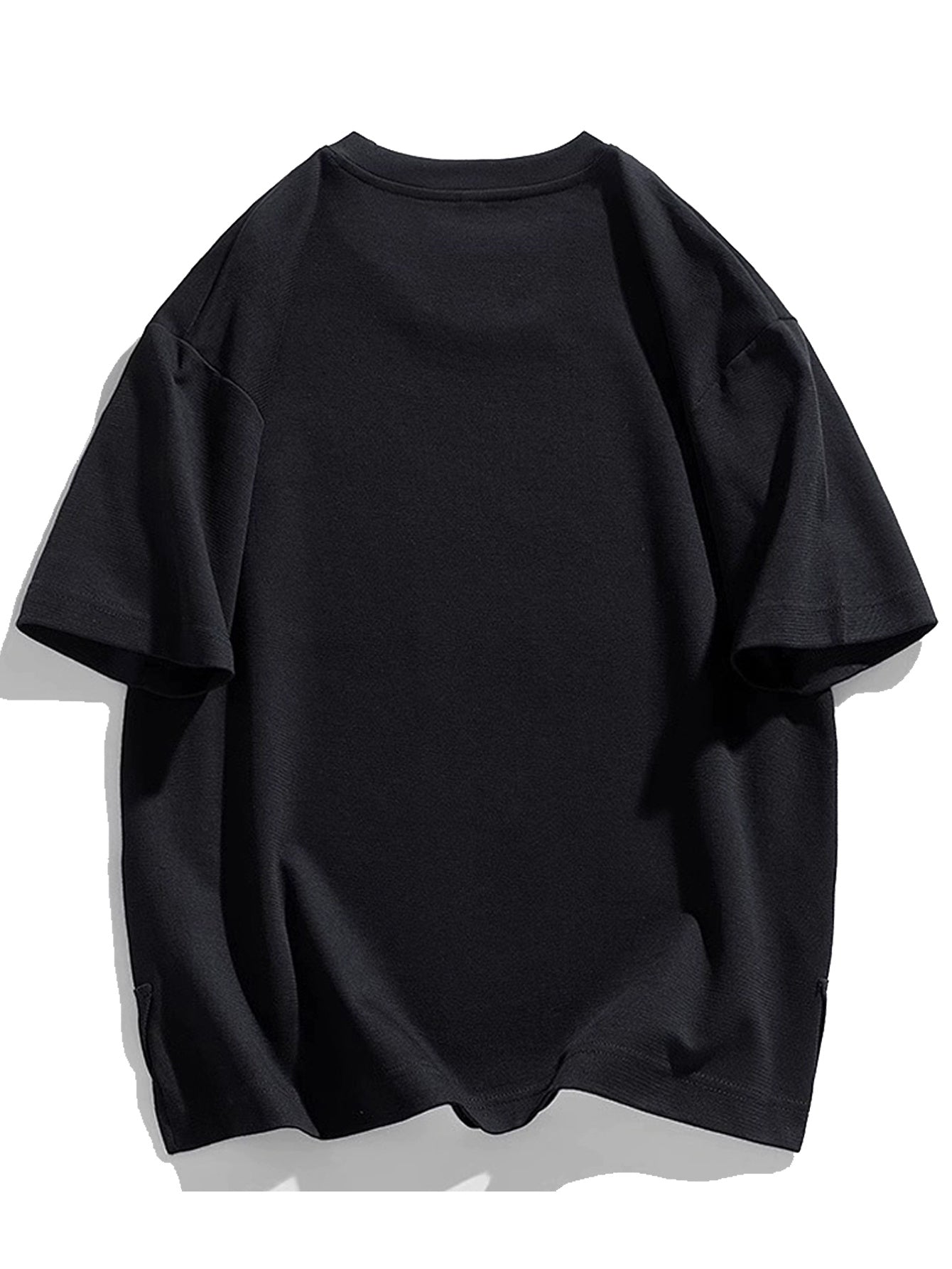 Men’s Black Heavyweight T-Shirt with White Cross Print – All-Season Cotton