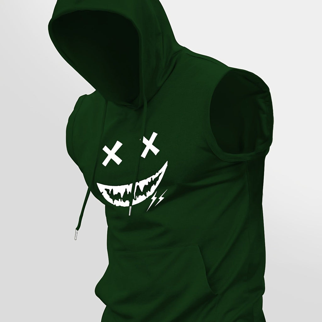 Printed Hooded Lightweight Vest – Urban Sleeveless Streetwear