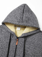 Unisex Slim Fit Winter Zip Jacket – Thick Warm Hooded Coat with Pockets