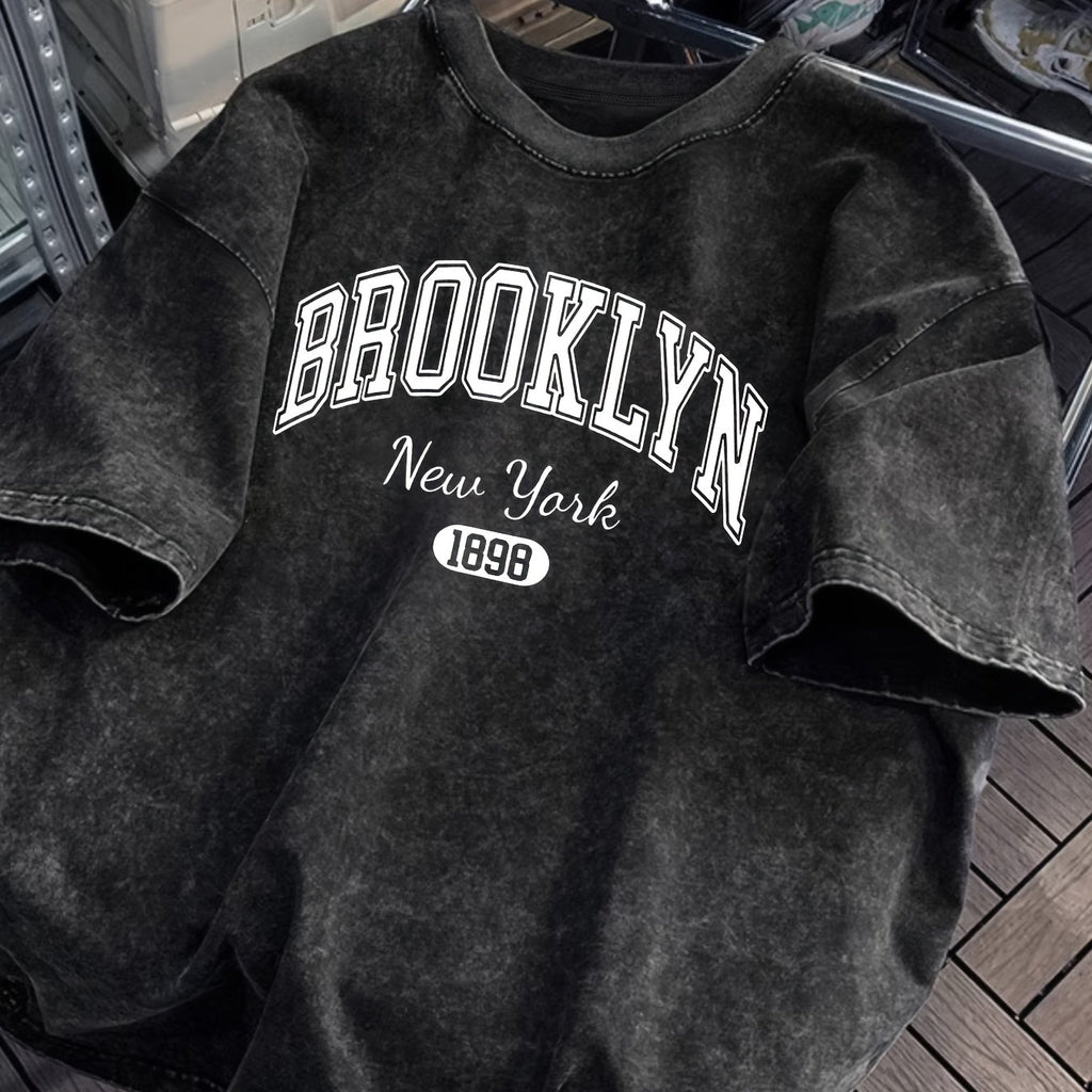 Women’s Brooklyn New York 1898 T-Shirt – Maroon Short Sleeve Summer Tee