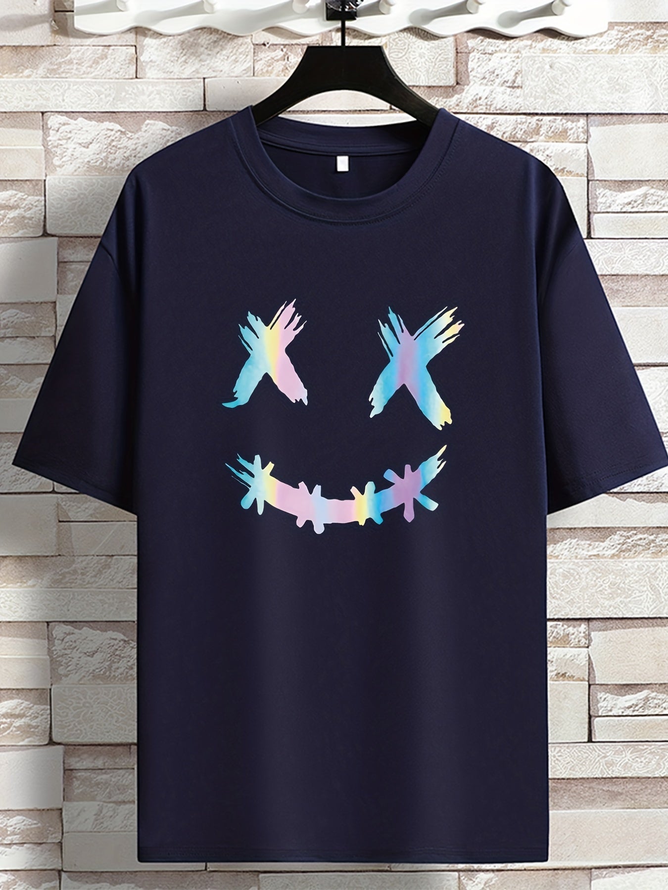 Oversized Pastel Bird Print T-Shirt – Black Casual Tee for Youth & Men (Plus Size)