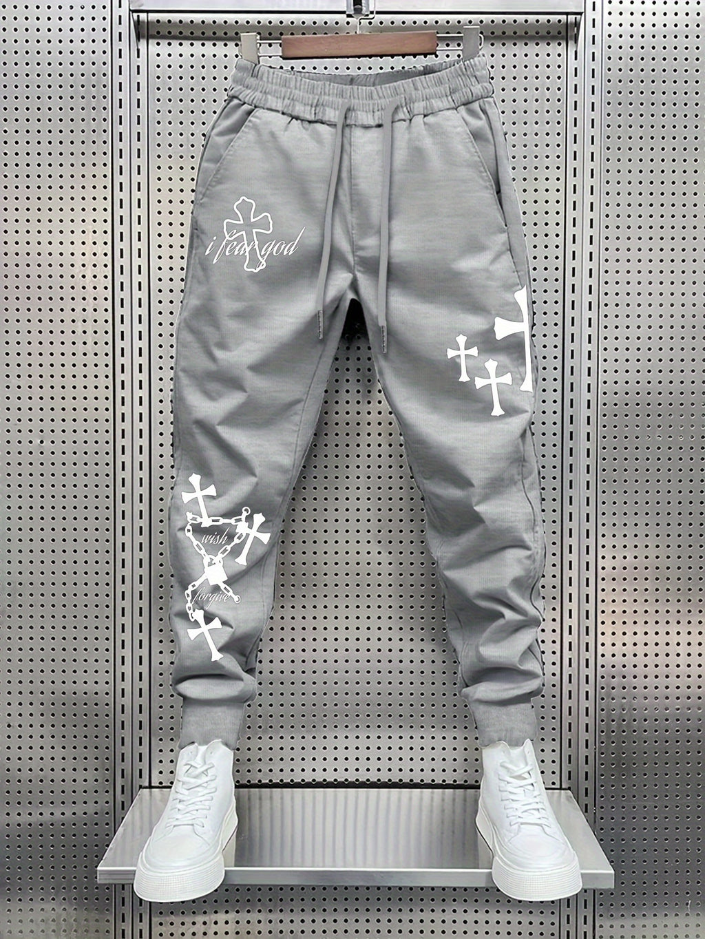 Men’s Trendy Printed Casual Trousers – Regular Fit Everyday Pants