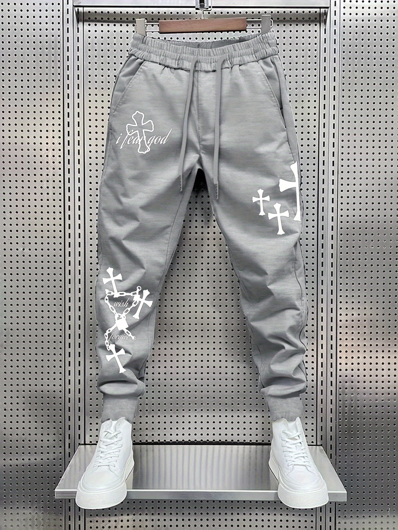 Men’s Trendy Printed Casual Trousers – Regular Fit Everyday Pants