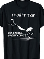 Funny Gravity Checks T-Shirt – Oversized Unisex Humor Tee in Black/White