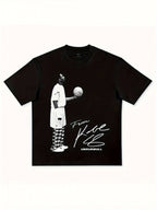 Men’s Basketball Graphic T-Shirt – 100% Cotton Loose Fit Streetwear Tee