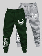 Men’s Joyful Face Graffiti Print 2-Piece Set – Casual Streetwear Long Pants & Top