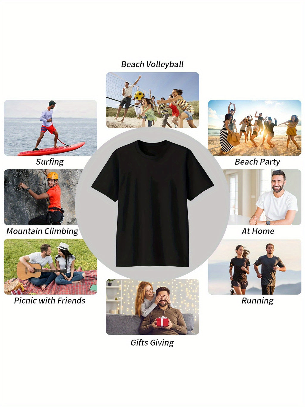 Men’s Oversized 180gsm Heavyweight Tee – Black with Joyful Face & X-Eyes Print